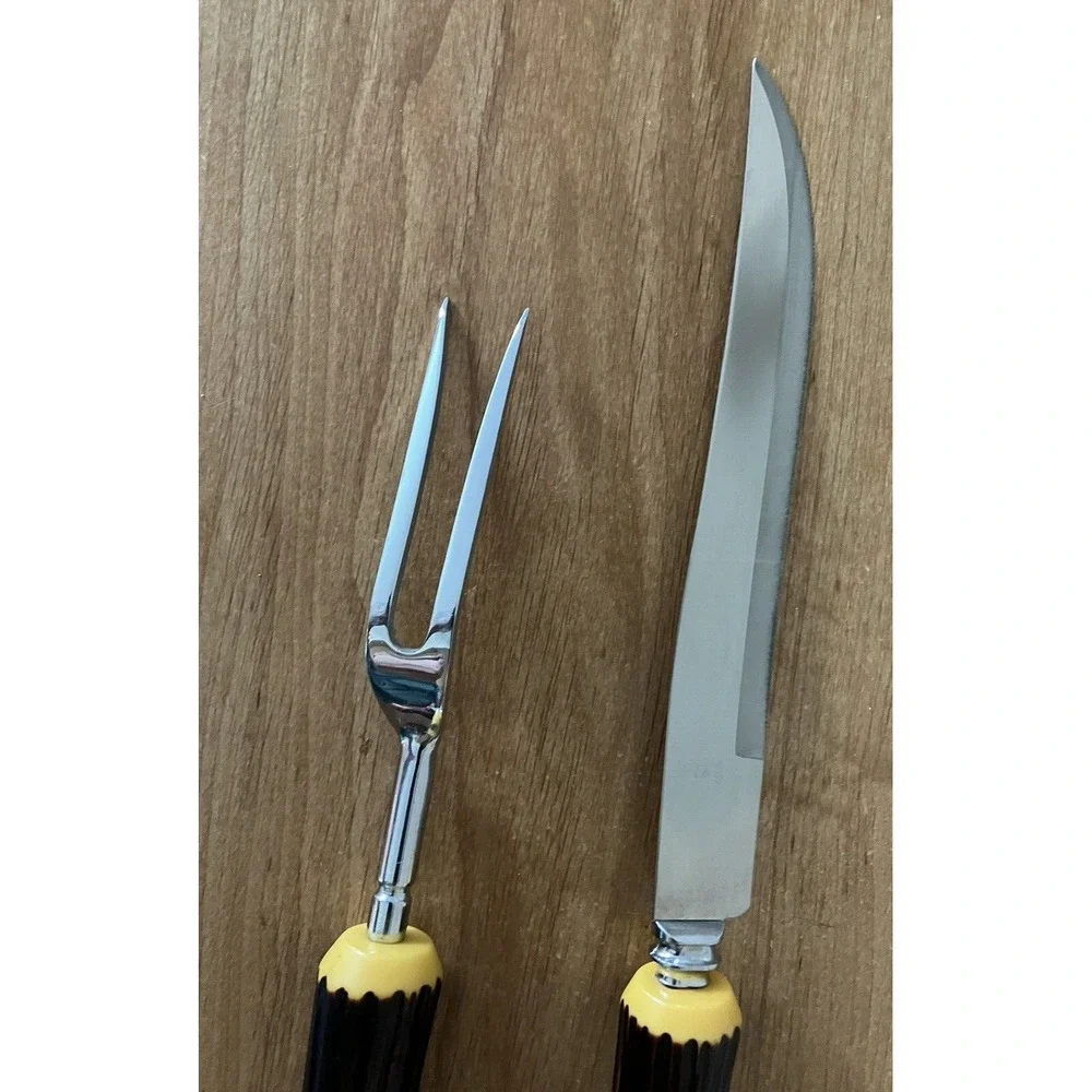 Vintage Regent Sheffield Warwick Knife/Fork Serving Carving Stainless Steel Set